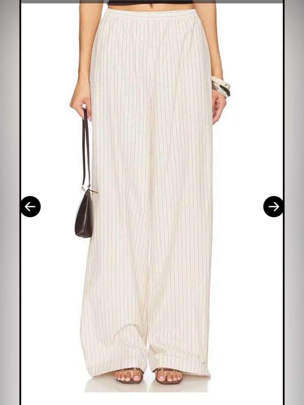 Lovers + Friends Cream Pinstripe Wide-Leg Jumpsuit